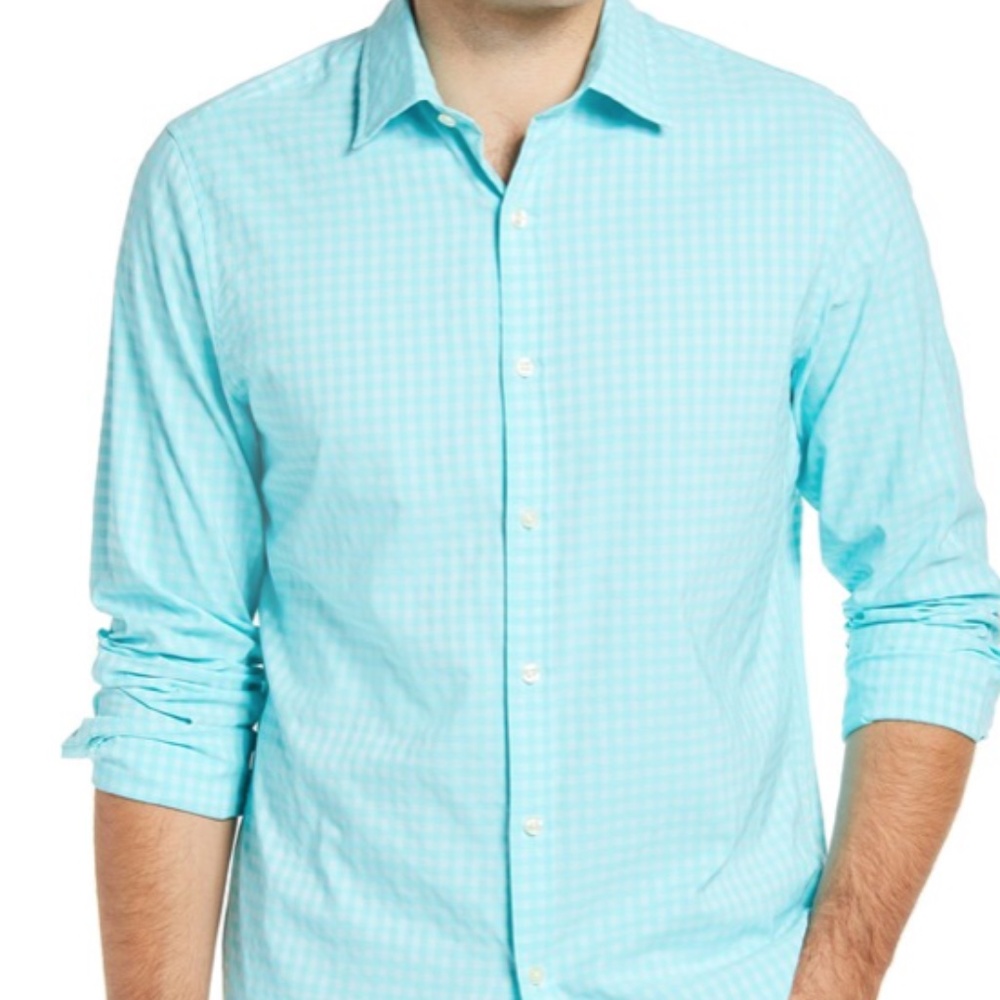 Blue and Teal Vineyard Vines Cooper Shirt